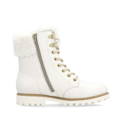 Remonte D8481-80 Ladies White Fur Trim Chunky Boot.