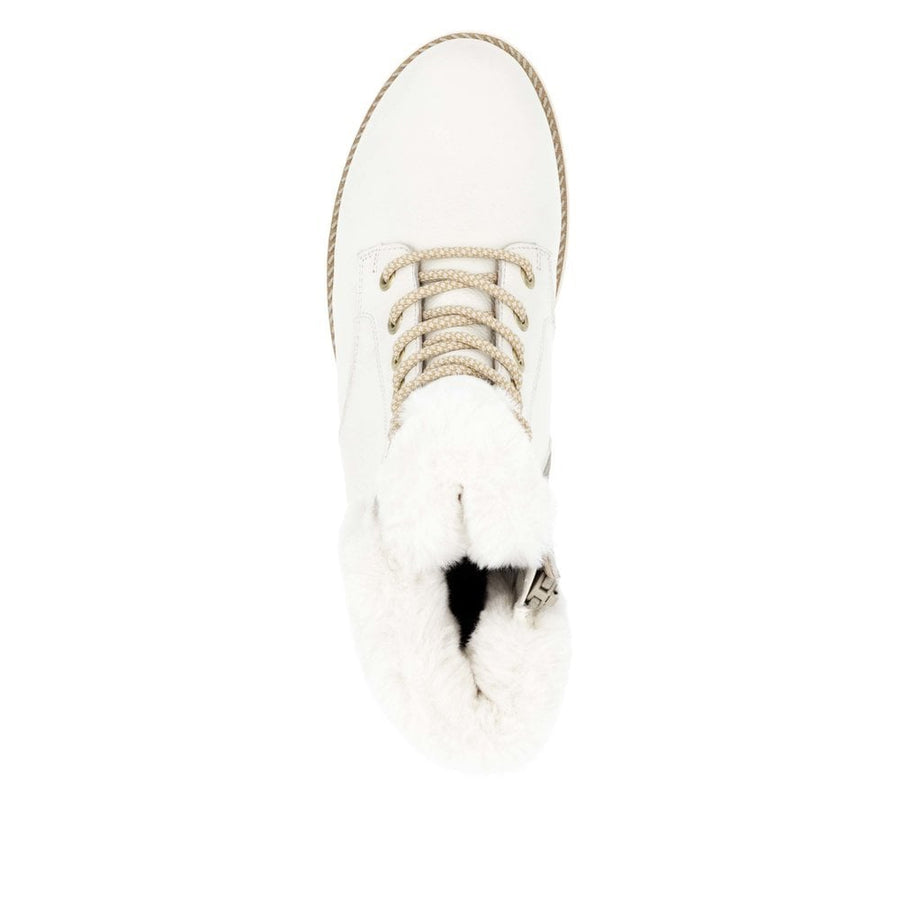 Remonte D8481-80 Ladies White Fur Trim Chunky Boot.