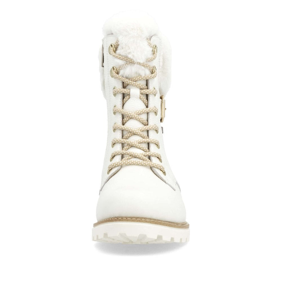 Remonte D8481-80 Ladies White Fur Trim Chunky Boot.