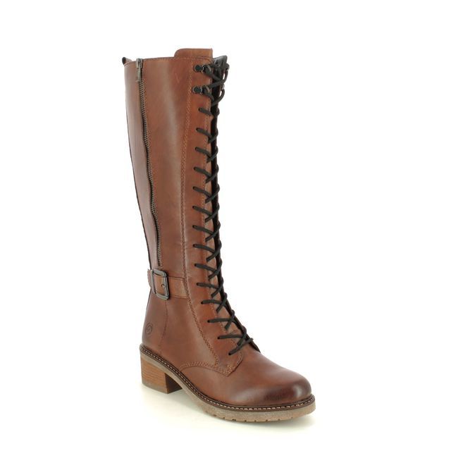 Remonte D1A74-22 Ladies Lace Up Long Leg Brown Boot