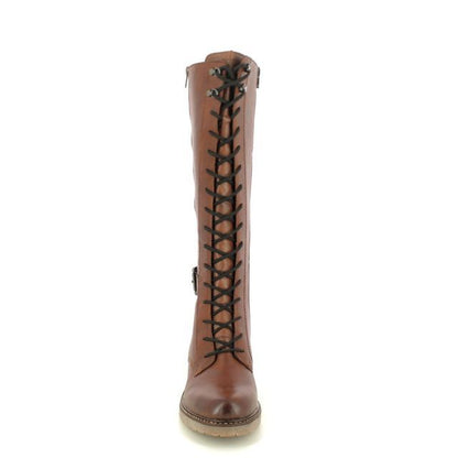 Remonte D1A74-22 Ladies Lace Up Long Leg Brown Boot