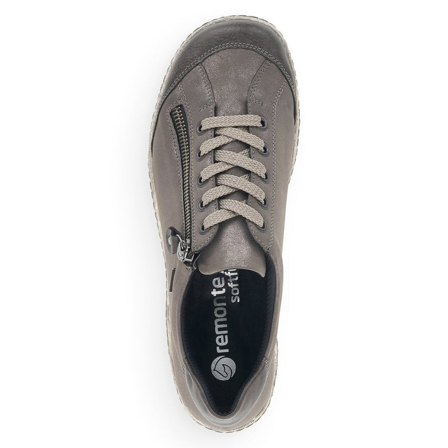 Remonte R1402-44  Silver/Grey Leather Trainer