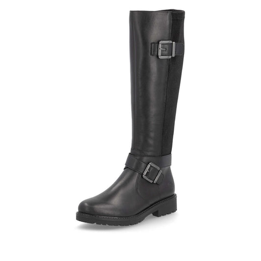 Remonte R6593-00 Ladies Black Wide Fit Boot