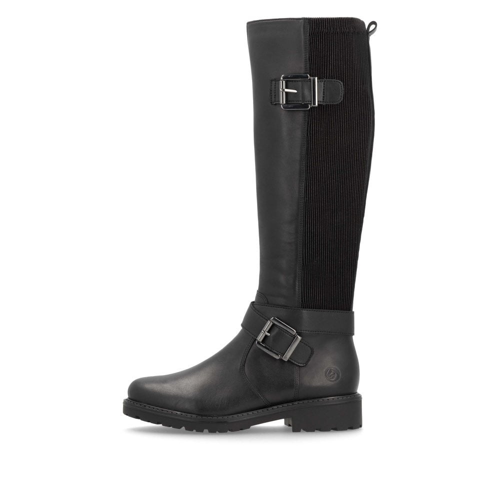 Remonte R6593-00 Ladies Black Wide Fit Boot