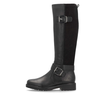 Remonte R6593-00 Ladies Black Wide Fit Boot