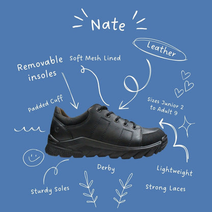 Ricosta 50 4700202/090 Nate Boys Black School Shoe