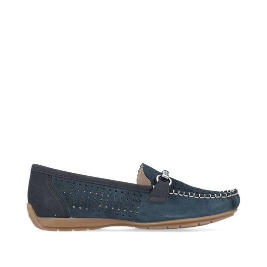 Rieker 40253-12 Ladies Navy Loafer