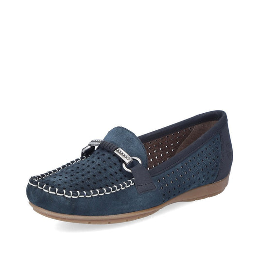 Rieker 40253-12 Ladies Navy Loafer