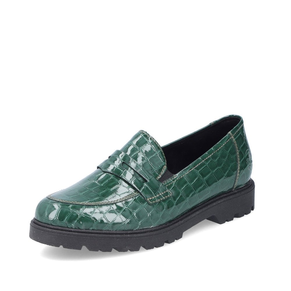 Rieker 45560-54 Ladies Green Loafer