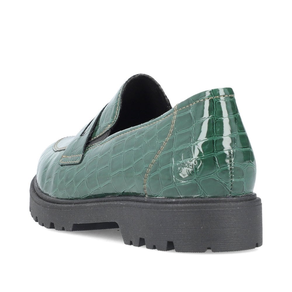 Rieker 45560-54 Ladies Green Loafer