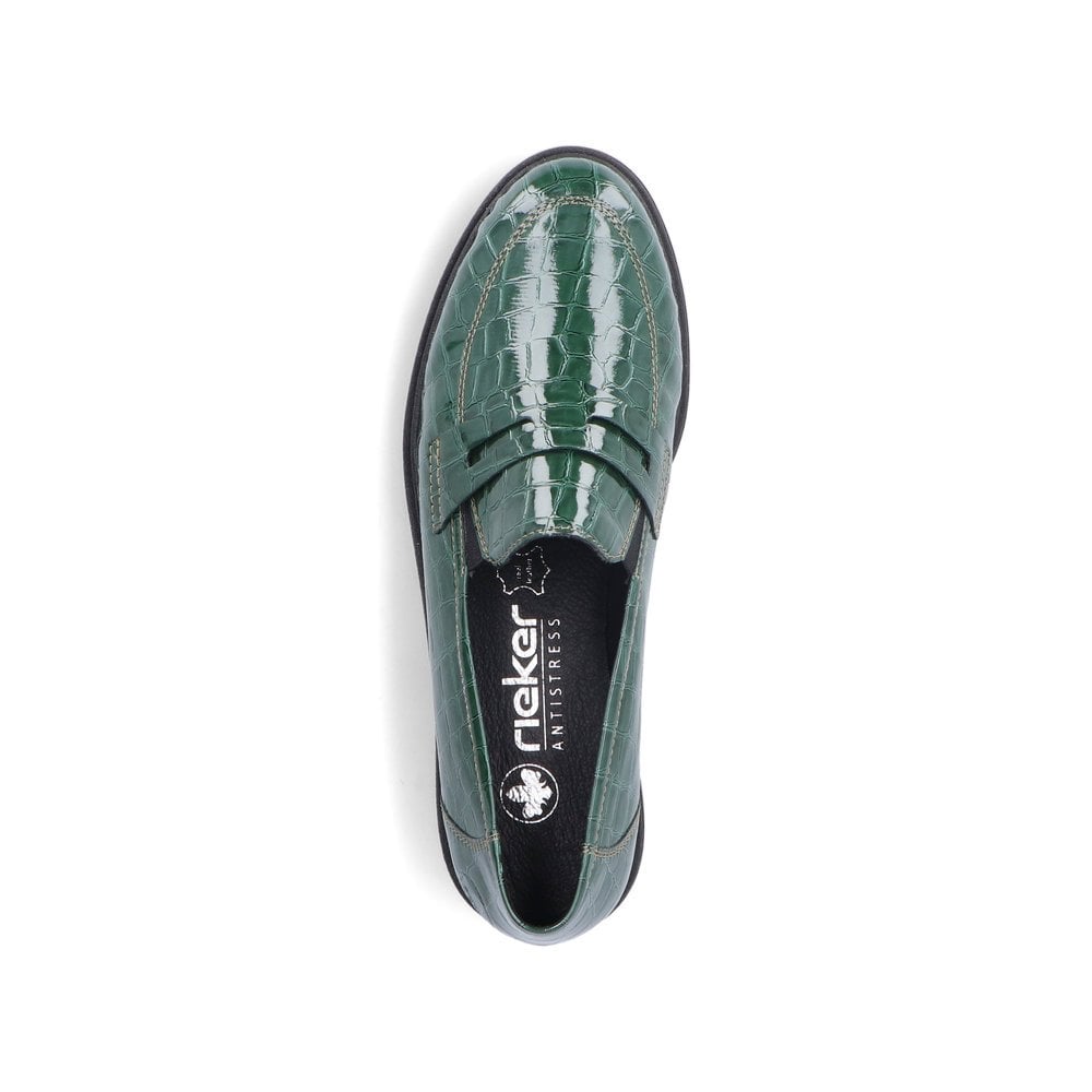 Rieker 45560-54 Ladies Green Loafer