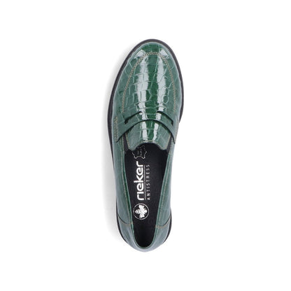 Rieker 45560-54 Ladies Green Loafer