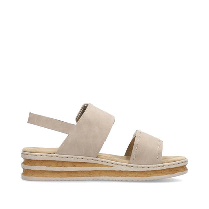 Rieker Ladies 62950-62 Beige Wedge Sandal