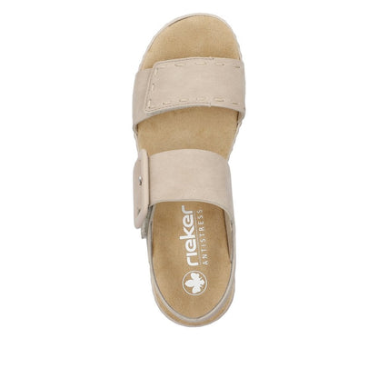 Rieker Ladies 62950-62 Beige Wedge Sandal