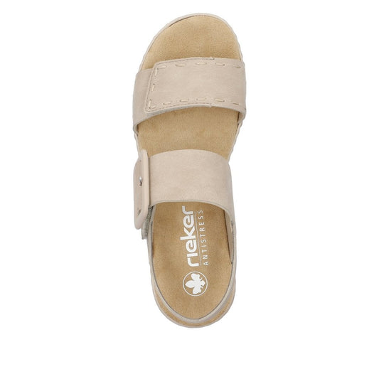 Rieker Ladies 62950-62 Beige Wedge Sandal