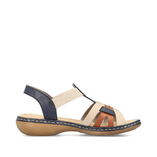 Rieker 65918-90 Ladies Blue Combi Sandal