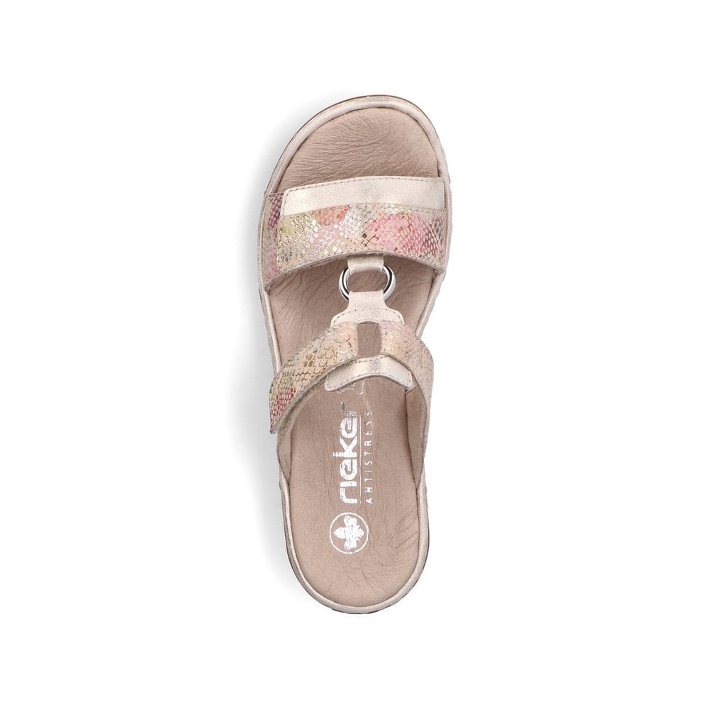 Rieker 659X6-90 Ladies Rosa/Metallic Sandals