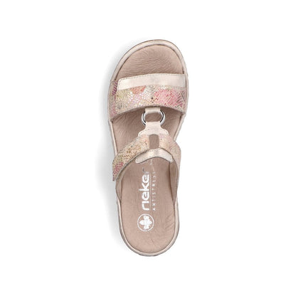 Rieker 659X6-90 Ladies Rosa/Metallic Sandals