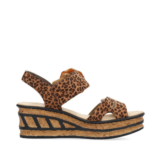 Rieker 68176-90  Metallic Wedge Ladies Sandal