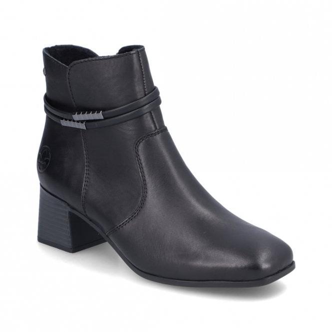 Rieker 70973-00 Ladies Black Ankle Boot