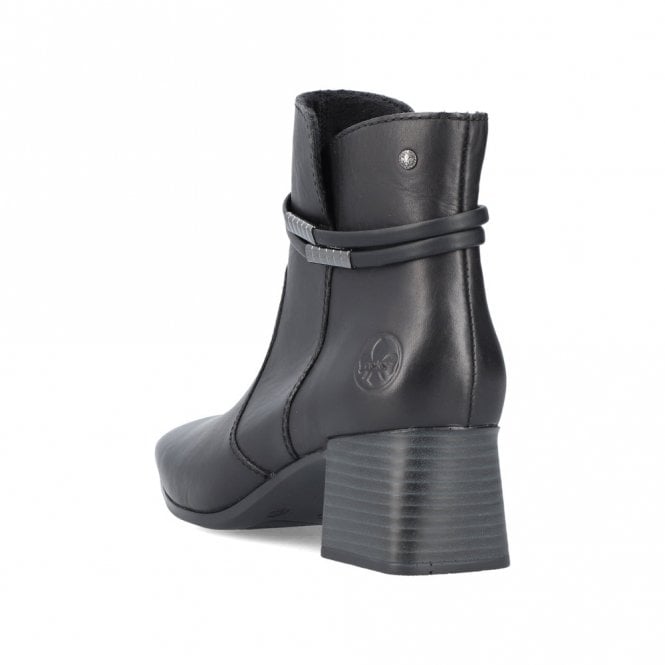 Rieker 70973-00 Ladies Black Ankle Boot