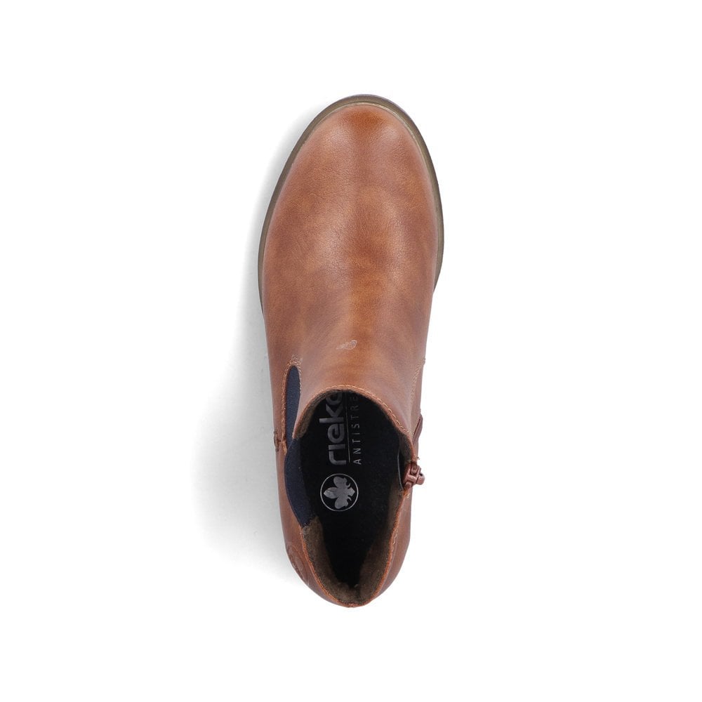RIEKER 72254-24 Ladies Brown Chelsea Boot