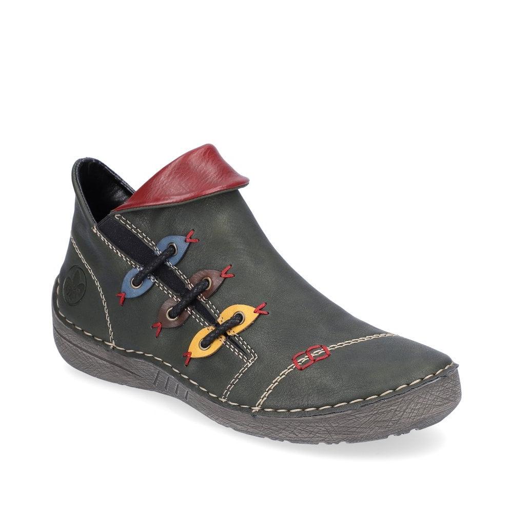 Rieker 72581-54 Ladies Green Ankle Boot