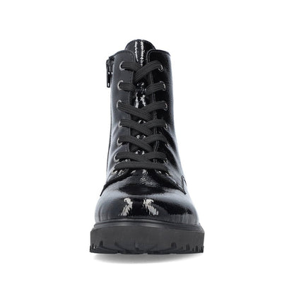 Rieker 76002-00 Ladies Black Patent Ankle Boot