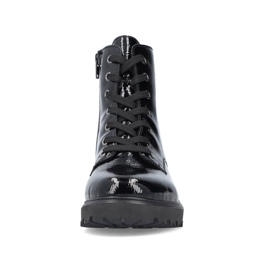 Rieker 76002-00 Ladies Black Patent Ankle Boot