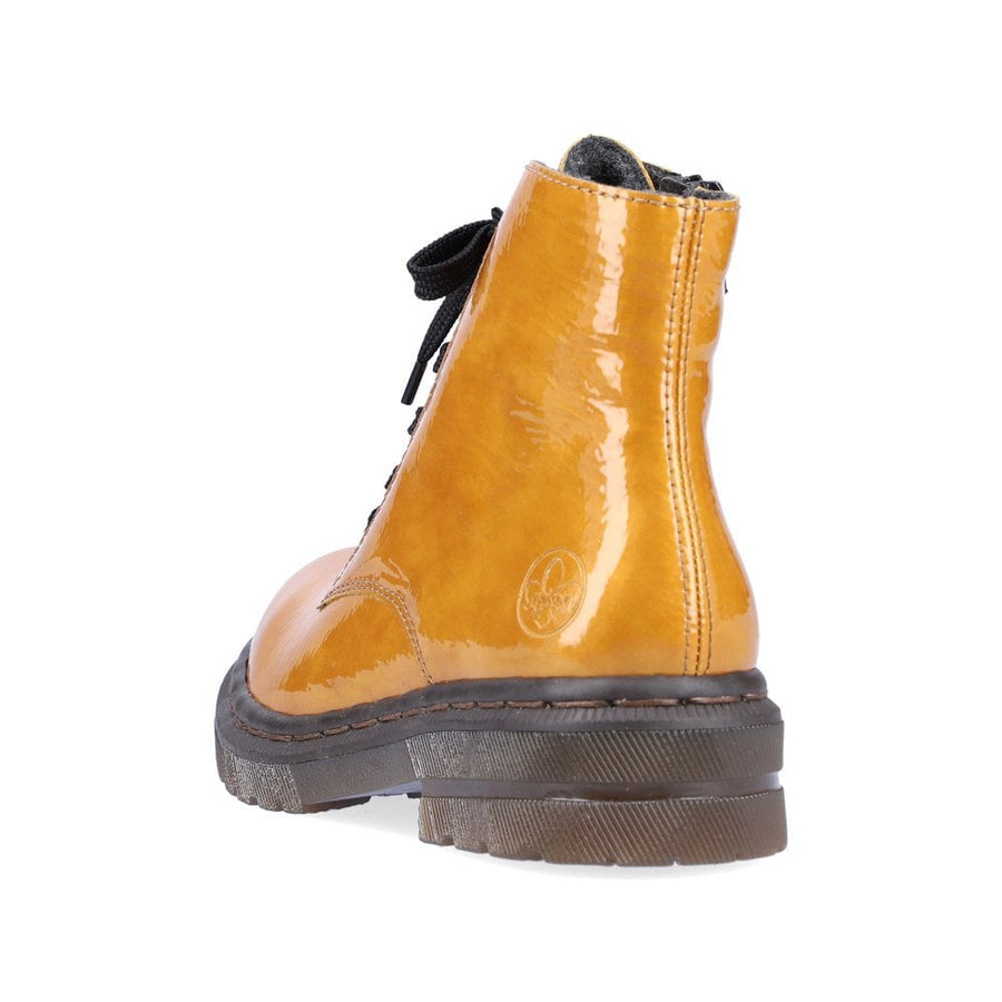 Rieker 78240-68 Ladies Yellow Patent Ankle Boots
