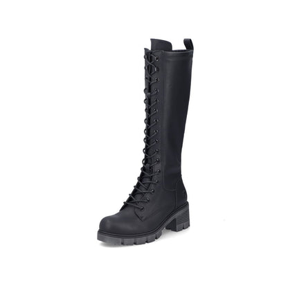 Rieker 92044-00 Ladies Black Lace Boot
