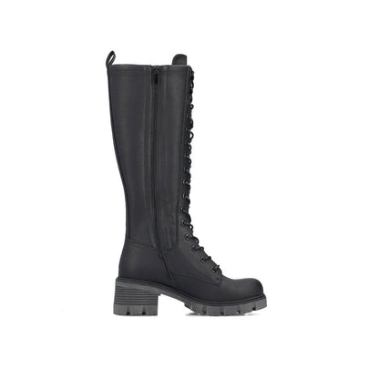 Rieker 92044-00 Ladies Black Lace Boot