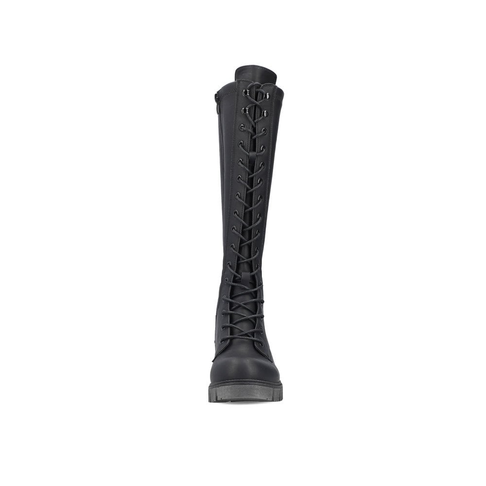 Rieker 92044-00 Ladies Black Lace Boot