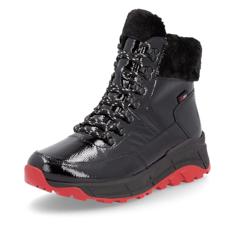 Rieker W0063-01 Evolution Ladies Black Patent Boot