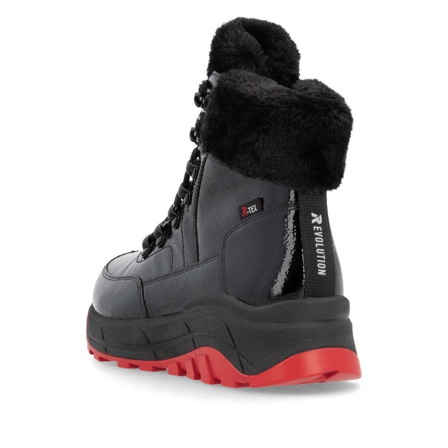 Rieker W0063-01 Evolution Ladies Black Patent Boot