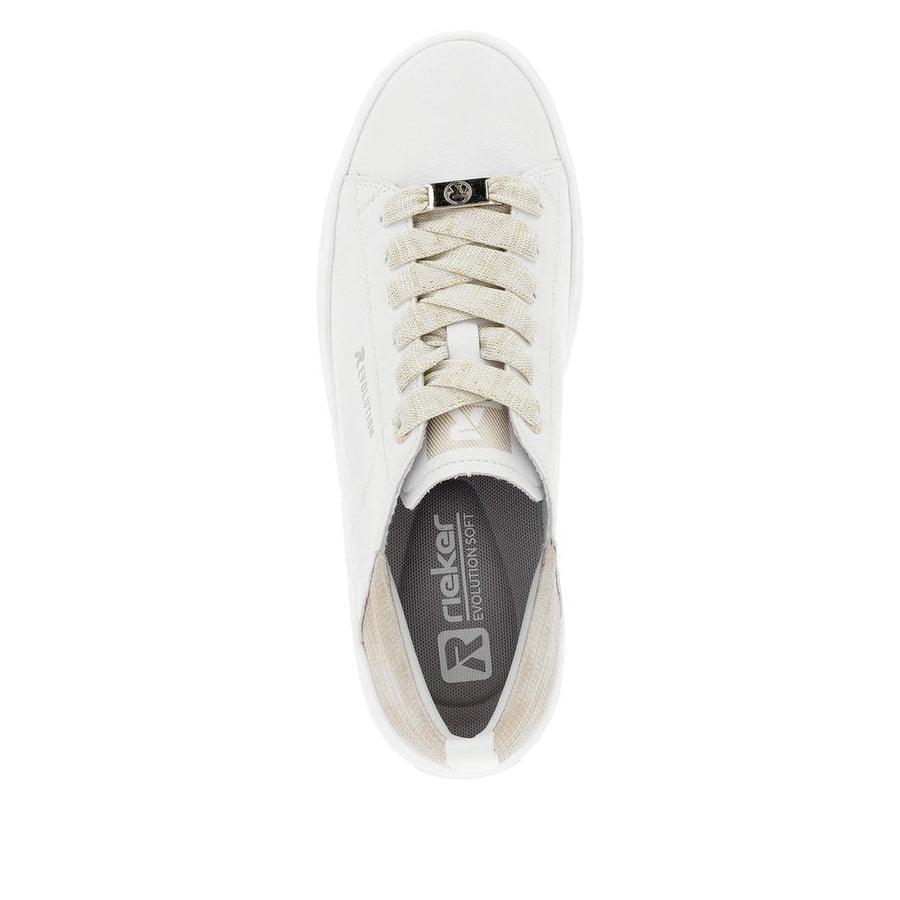 Rieker W0502-81 Ladies Revolution White Trainer