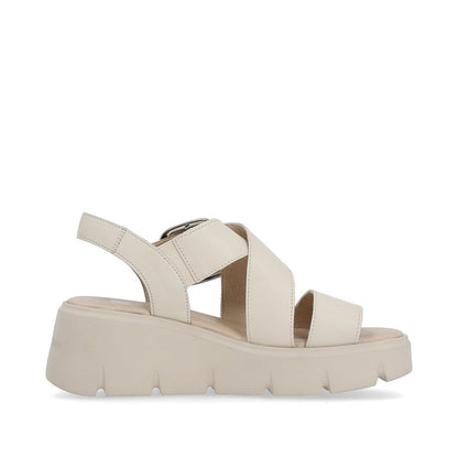 Rieker W1550-60 Ladies Evolution Beige Wedge Sandal