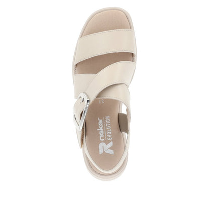 Rieker W1550-60 Ladies Evolution Beige Wedge Sandal