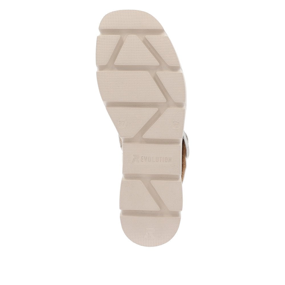 Rieker W1550-60 Ladies Evolution Beige Wedge Sandal