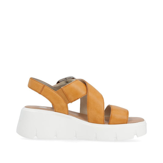 Rieker W1550-38 Ladies Evolution Orange Wedge Sandal