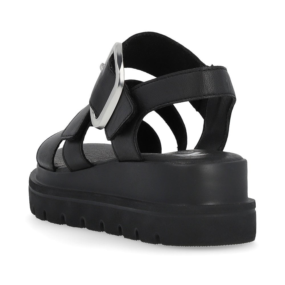 Rieker W1650-00 Ladies Evolution Black Sandal