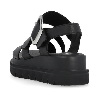 Rieker W1650-00 Ladies Evolution Black Sandal