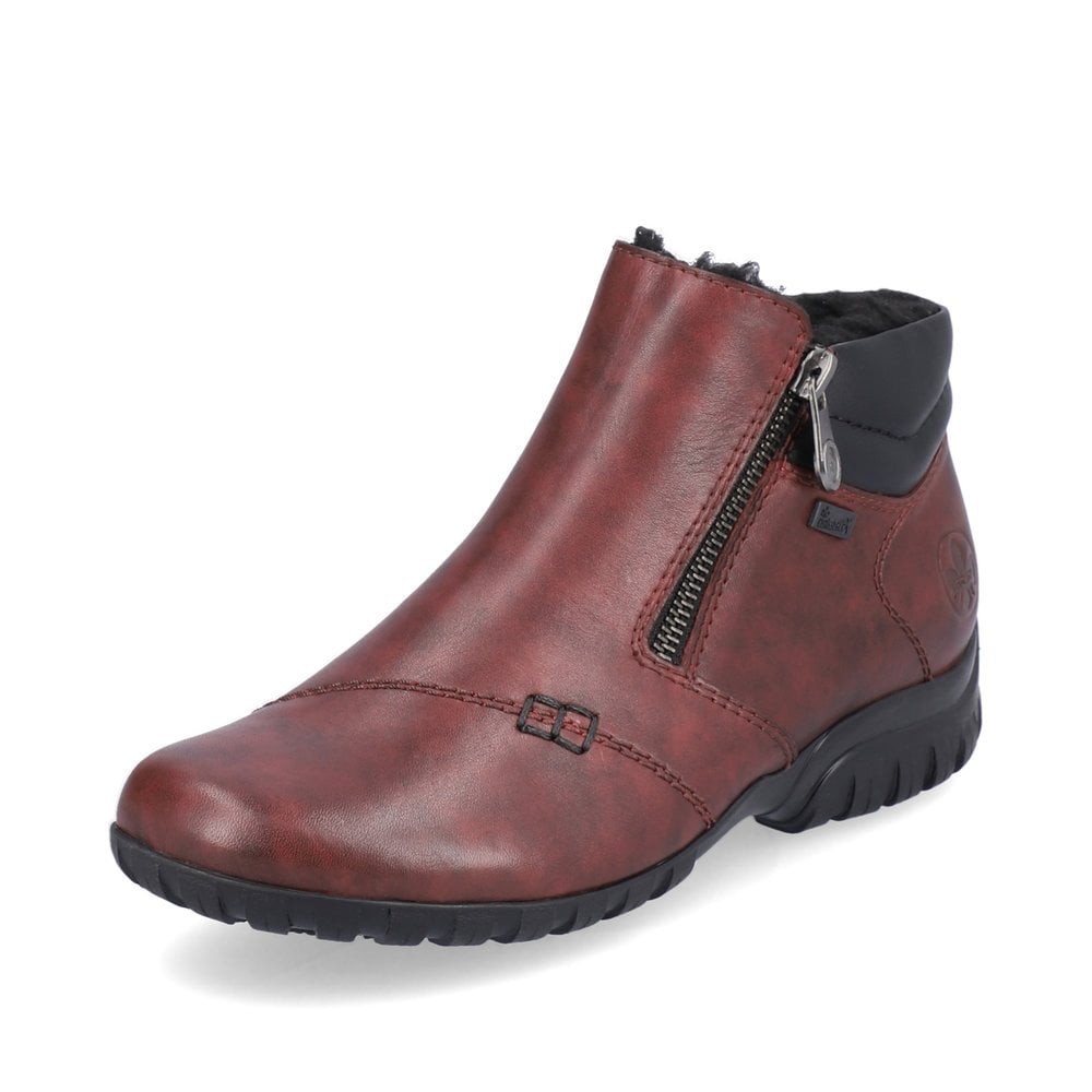 Rieker L4655-35 Ladies Red Ankle Boot