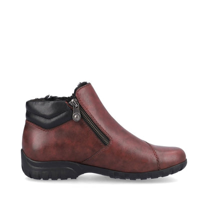 Rieker L4655-35 Ladies Red Ankle Boot
