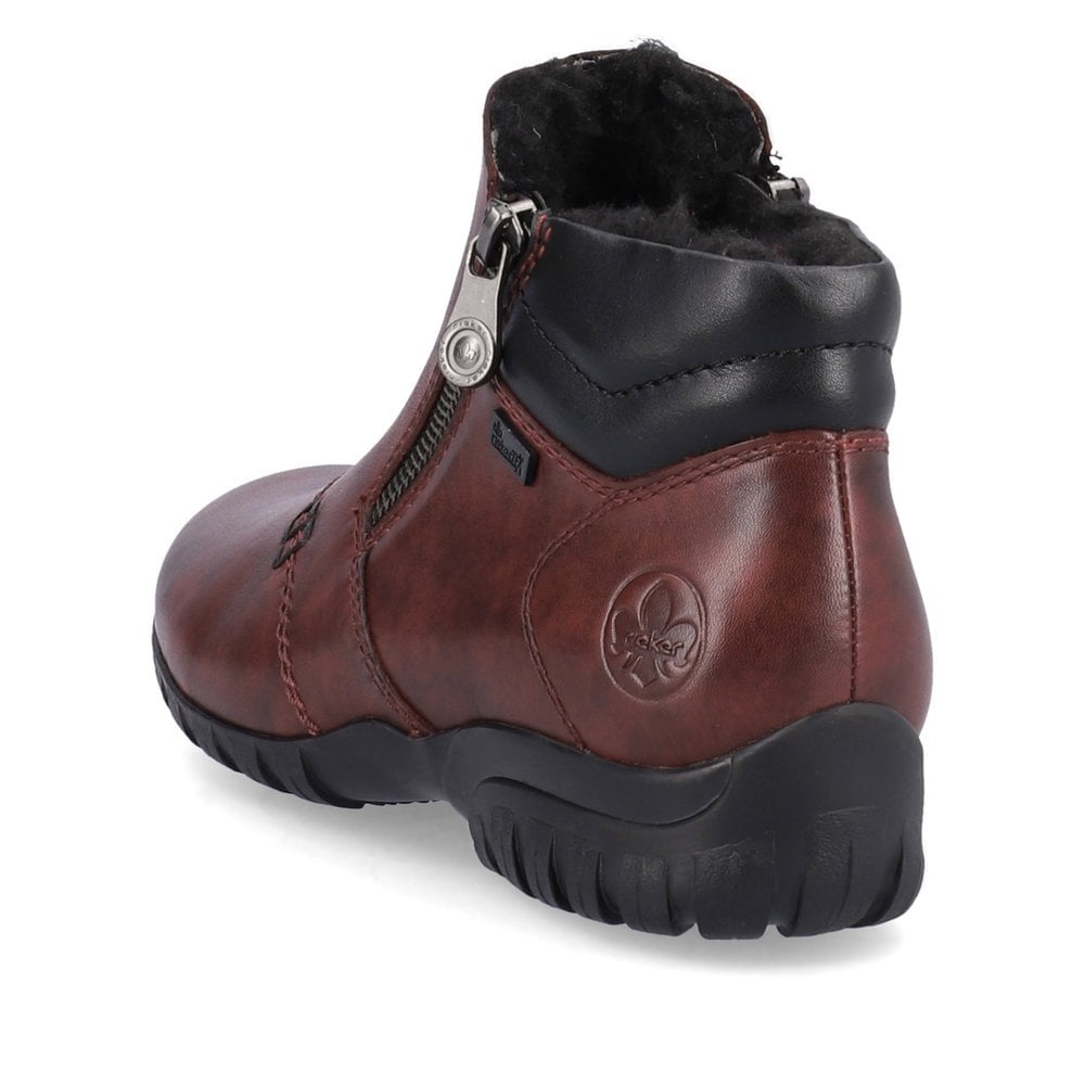 Rieker L4655-35 Ladies Red Ankle Boot