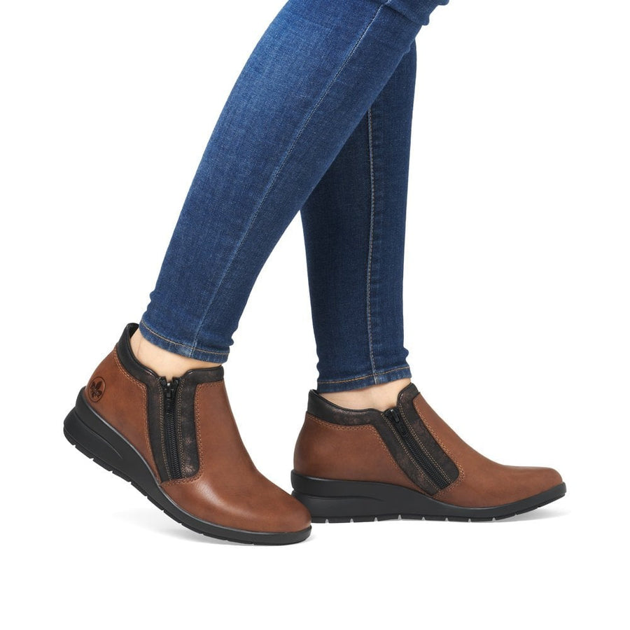Rieker L4883-24 Ladies Brown Ankle Boot