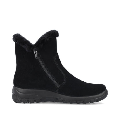 Rieker L7162-00 Ladies Fur Lined Black Boot
