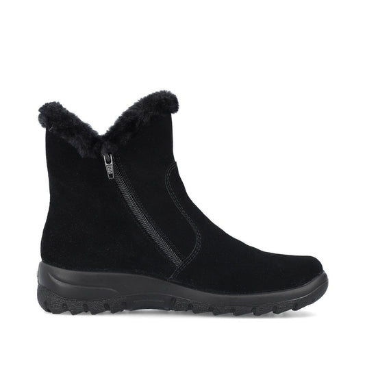 Rieker L7162-00 Ladies Fur Lined Black Boot