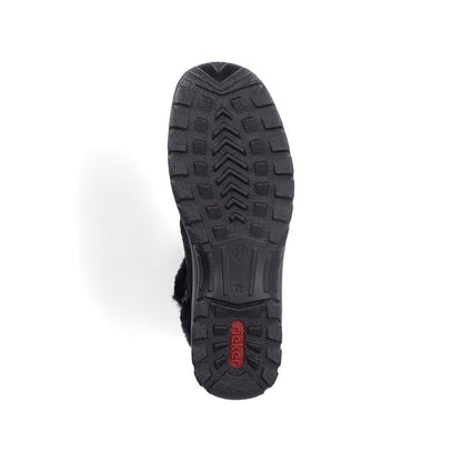 Rieker L7162-00 Ladies Fur Lined Black Boot