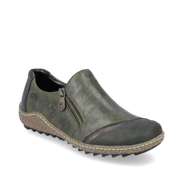 Rieker L7571-54 Ladies Green Slip On Shoe